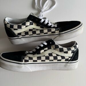 VANS Sneakers Old Skool Checkers Low Top Boys Women 7.5 Mens 6